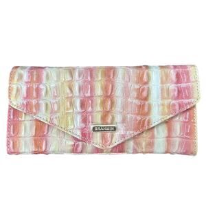 BRAHMIN Veronica Embossed Leather Trifold Wallet Multicolor Royalton